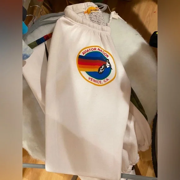 Aviator nation white logo pants - Picture 1 of 2